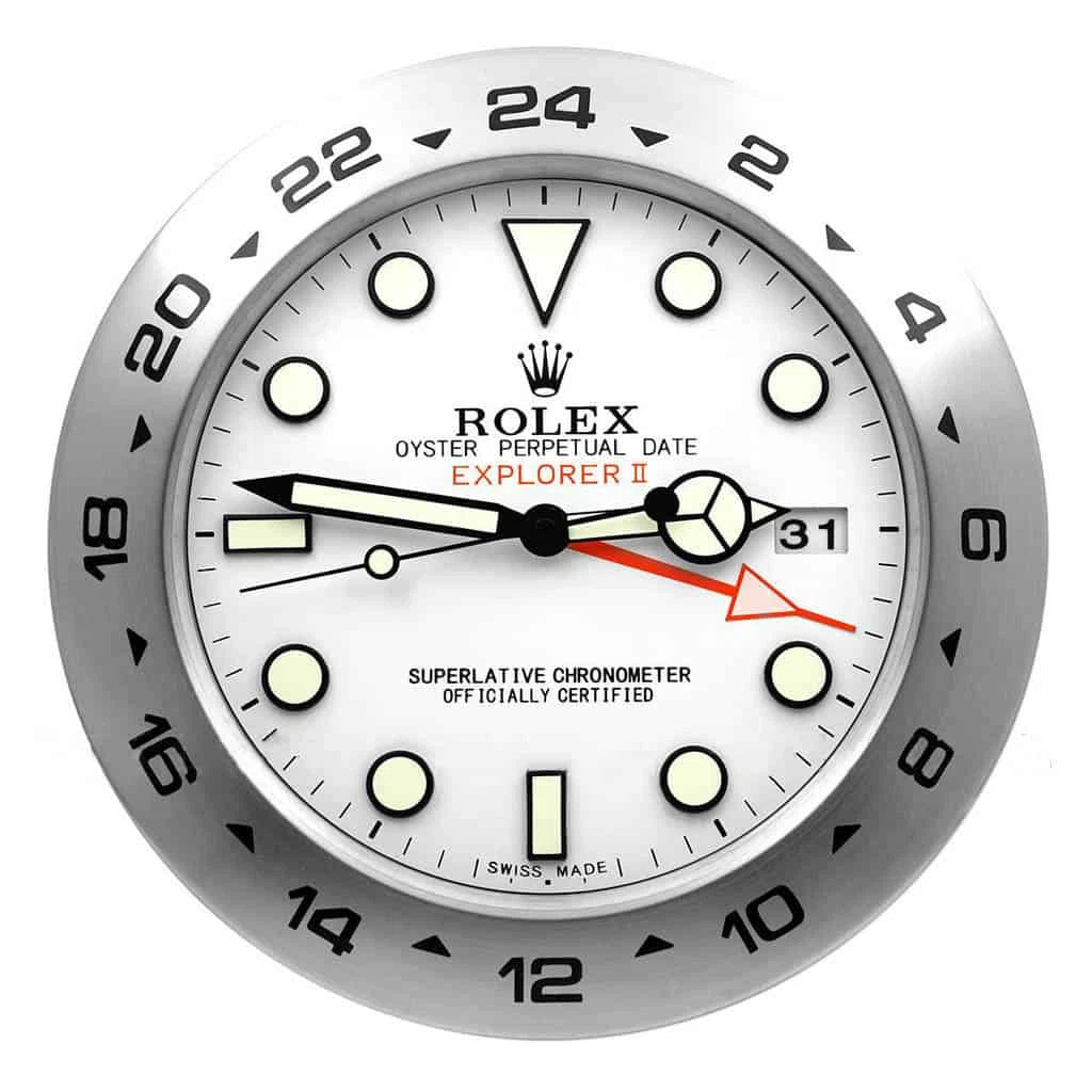Wanduhr – EXPLORER 2 Weiß Perspektivansicht