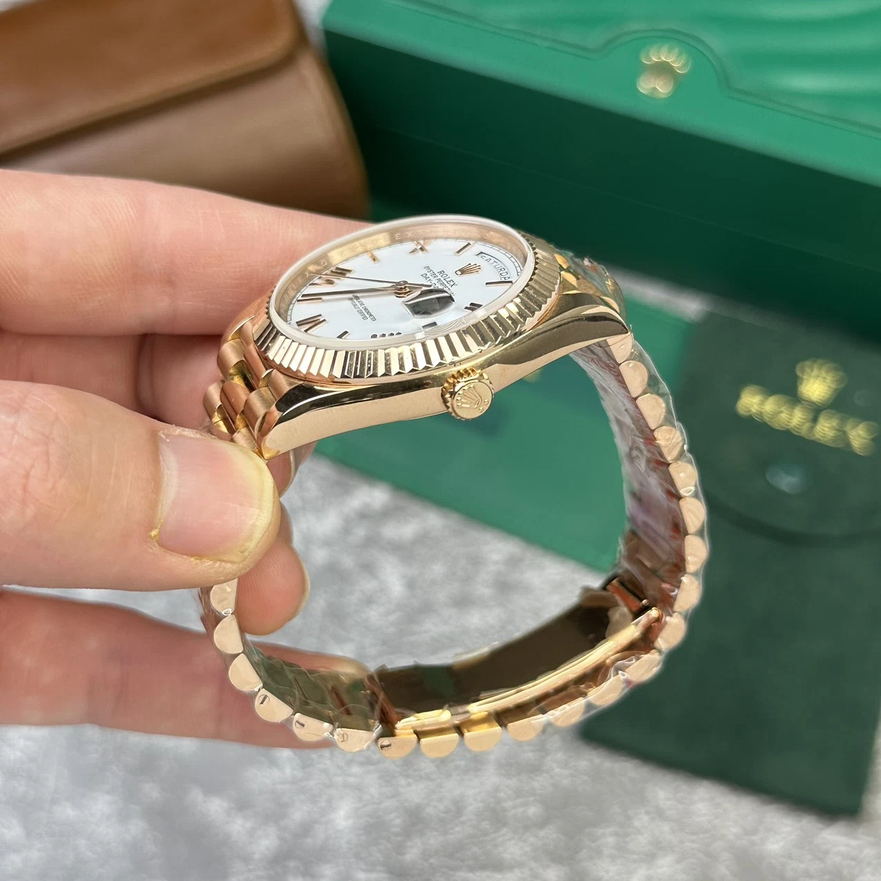 Rolex Day-Date weißes Zifferblatt 128238-0113 36 mm – Superclone – Bild 5