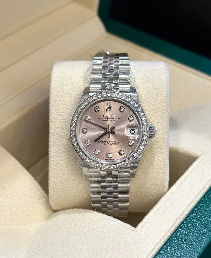 Datejust rosafarbenes Zifferblatt 278384RBR Perspektivansicht
