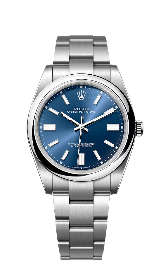 Oyster Perpetual blaues Zifferblatt 124300