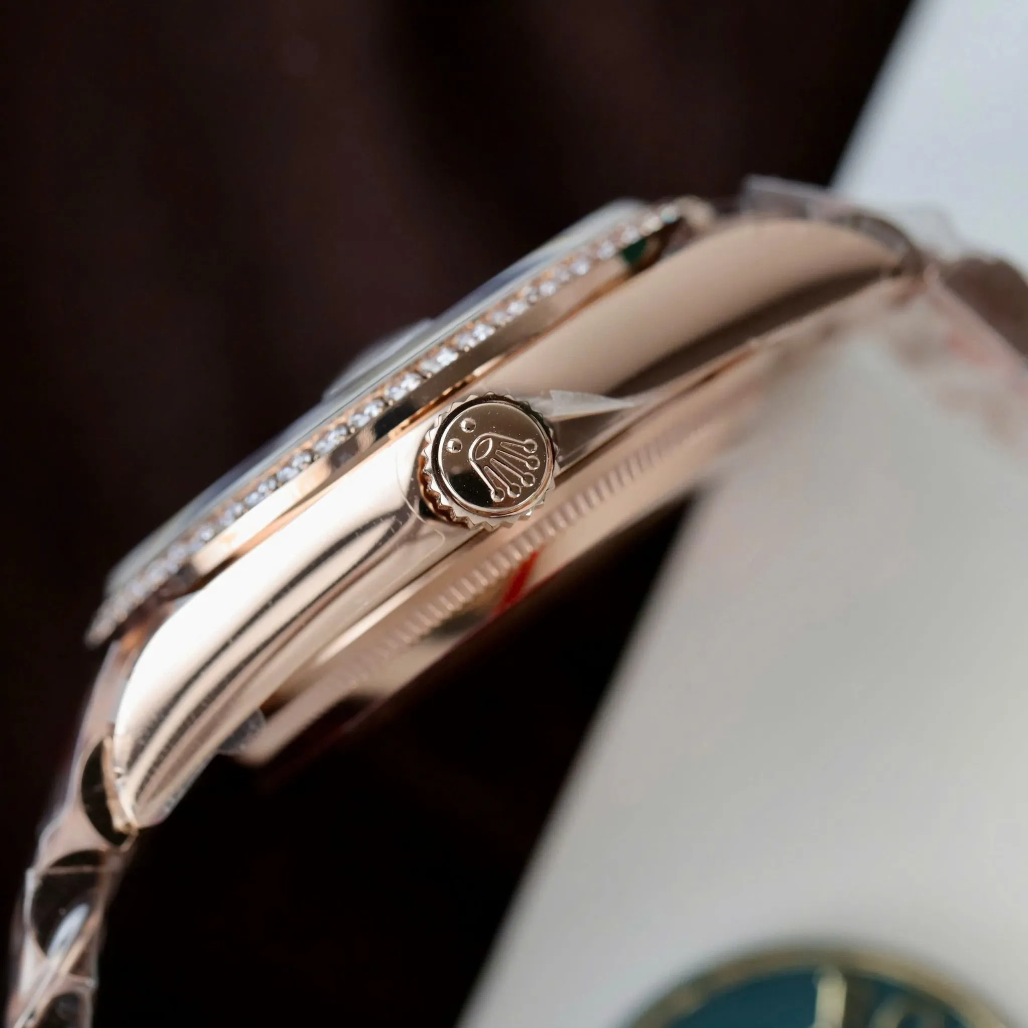 Day Date Pearl Zifferblatt mit Diamantbesatz Lünette Presidential Armband