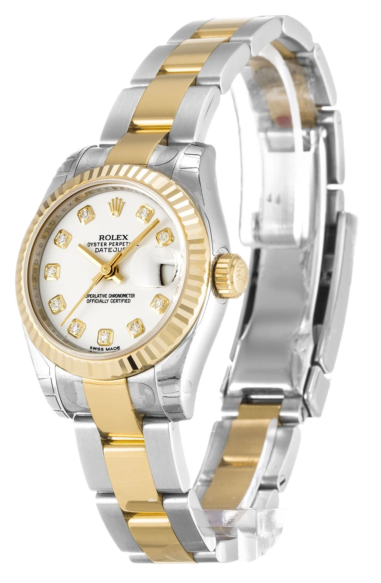 Lady-Datejust weißes Zifferblatt 179173 Designdetail