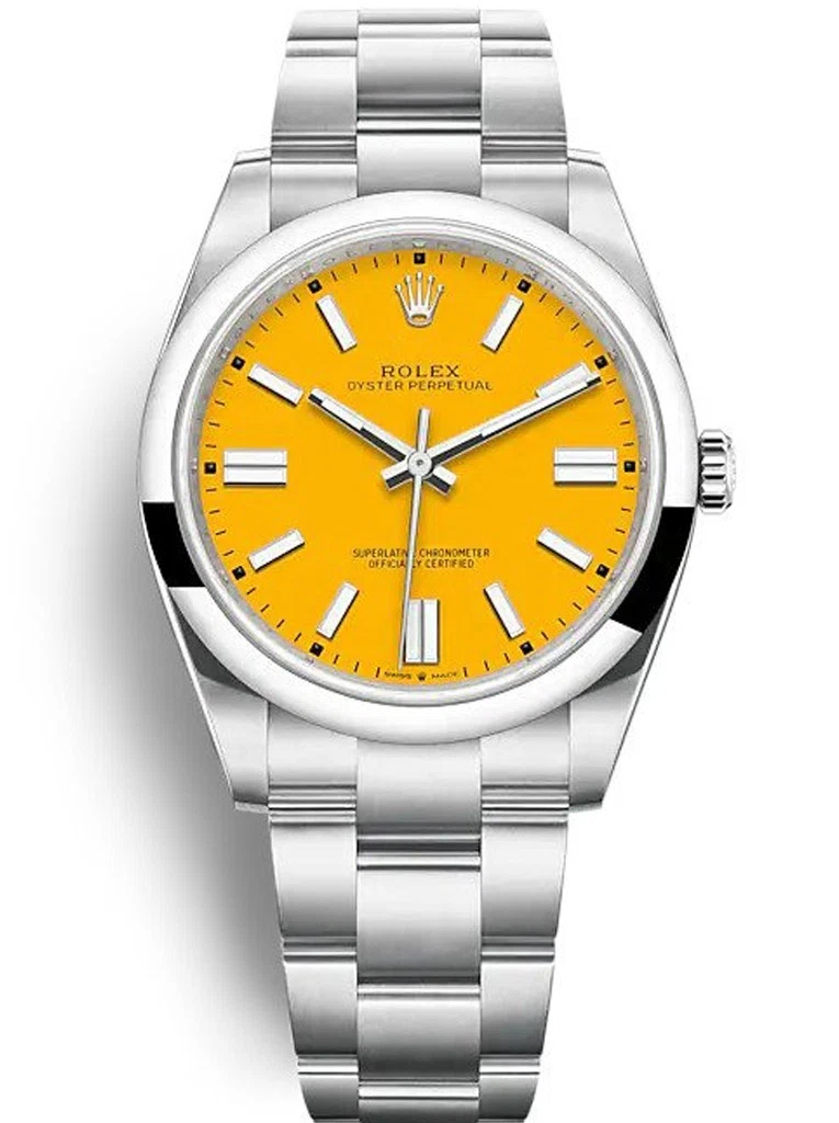 Oyster Perpetual gelbes Zifferblatt 124300