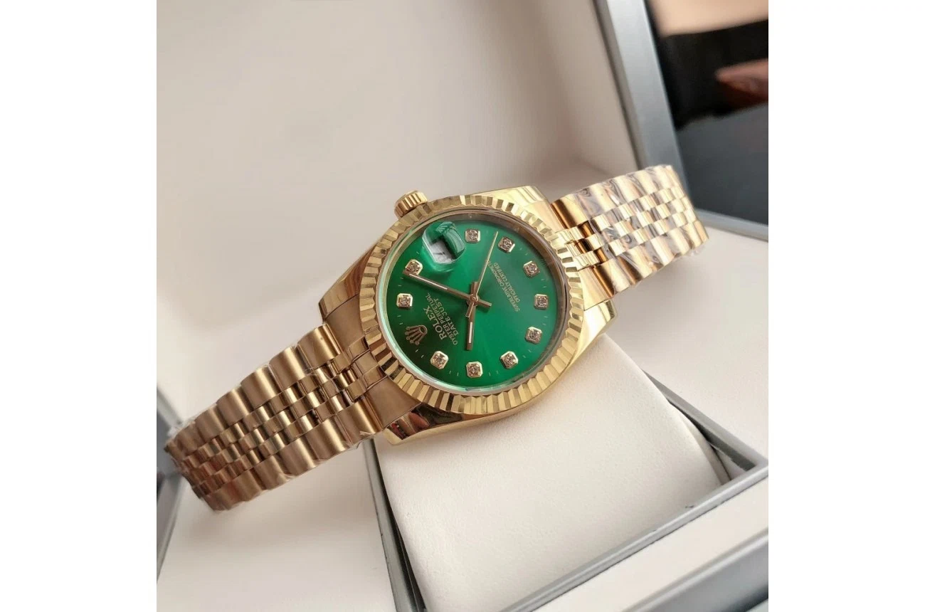Datejust Roségold/Roségold Jubilee Grün/Zifferblatt Profilansicht