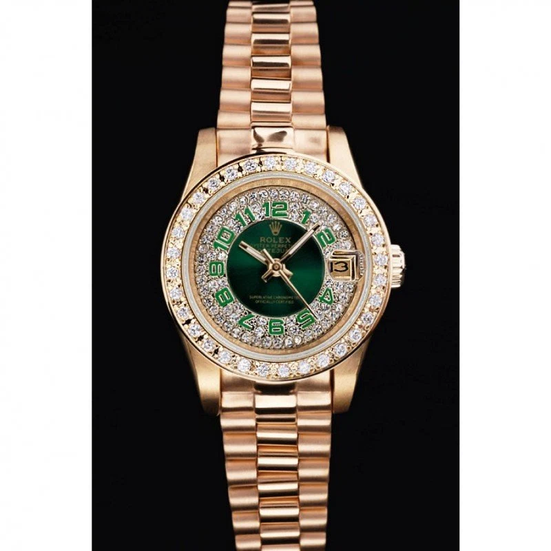 Datejust grünes Zifferblatt RL39 Perspektivansicht