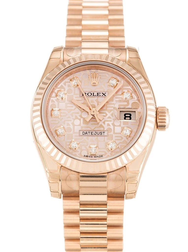 Lady-Datejust roséfarbenes Zifferblatt 179175