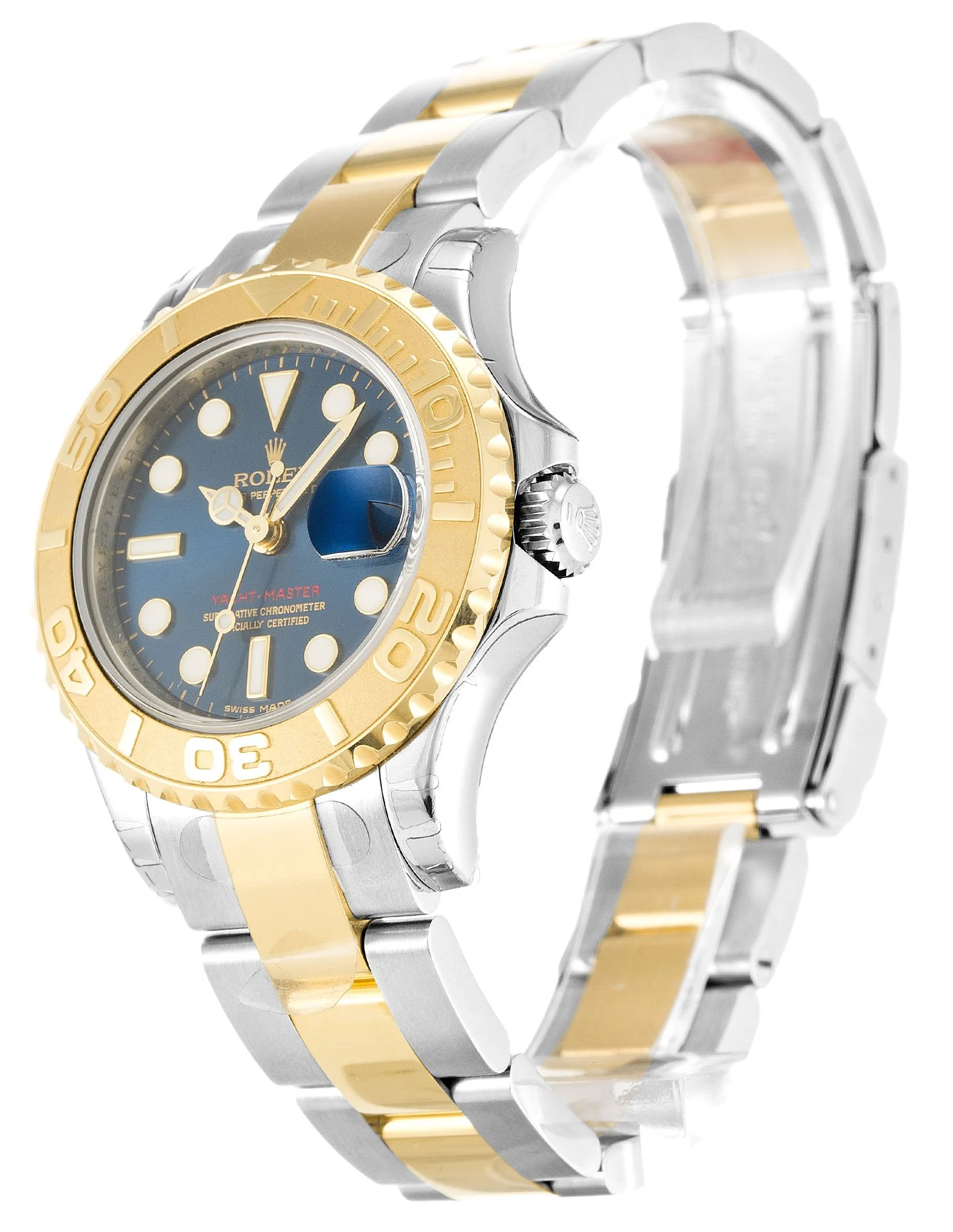 Yacht-Master blaues Zifferblatt 169623 Perspektivansicht