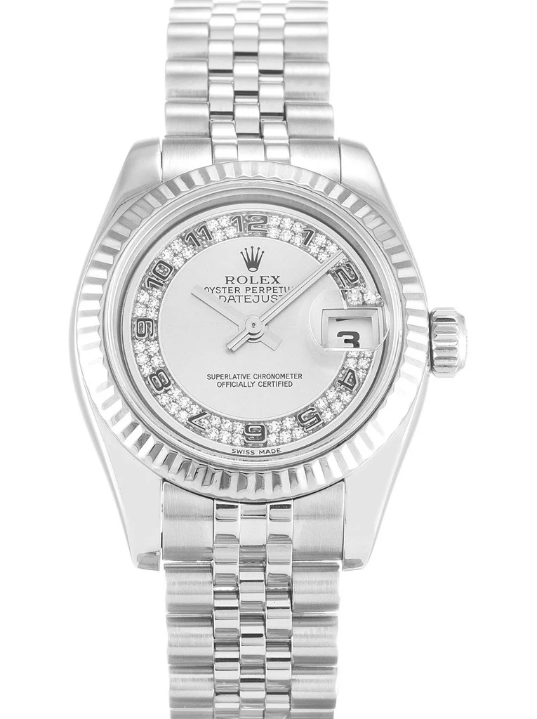 Lady-Datejust silberfarbenes Zifferblatt 179174