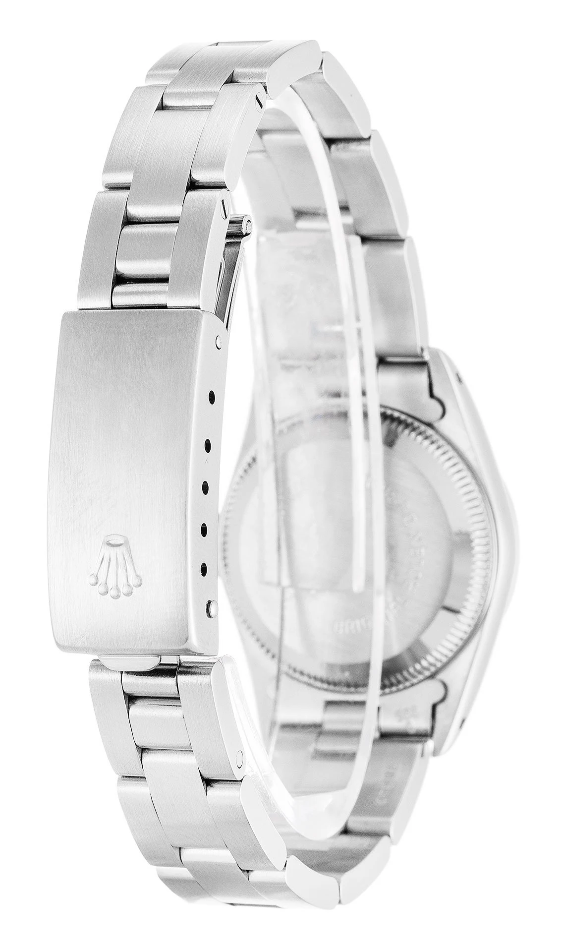 Oyster Perpetual Lady silberfarbenes Zifferblatt 67180 Schrägansicht