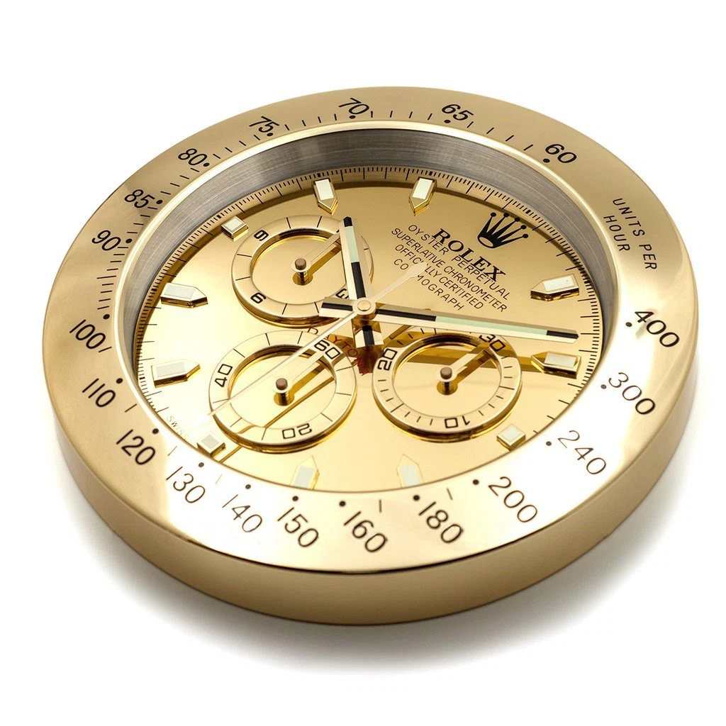 Wanduhr – DAYTONA Vollgold Perspektivansicht