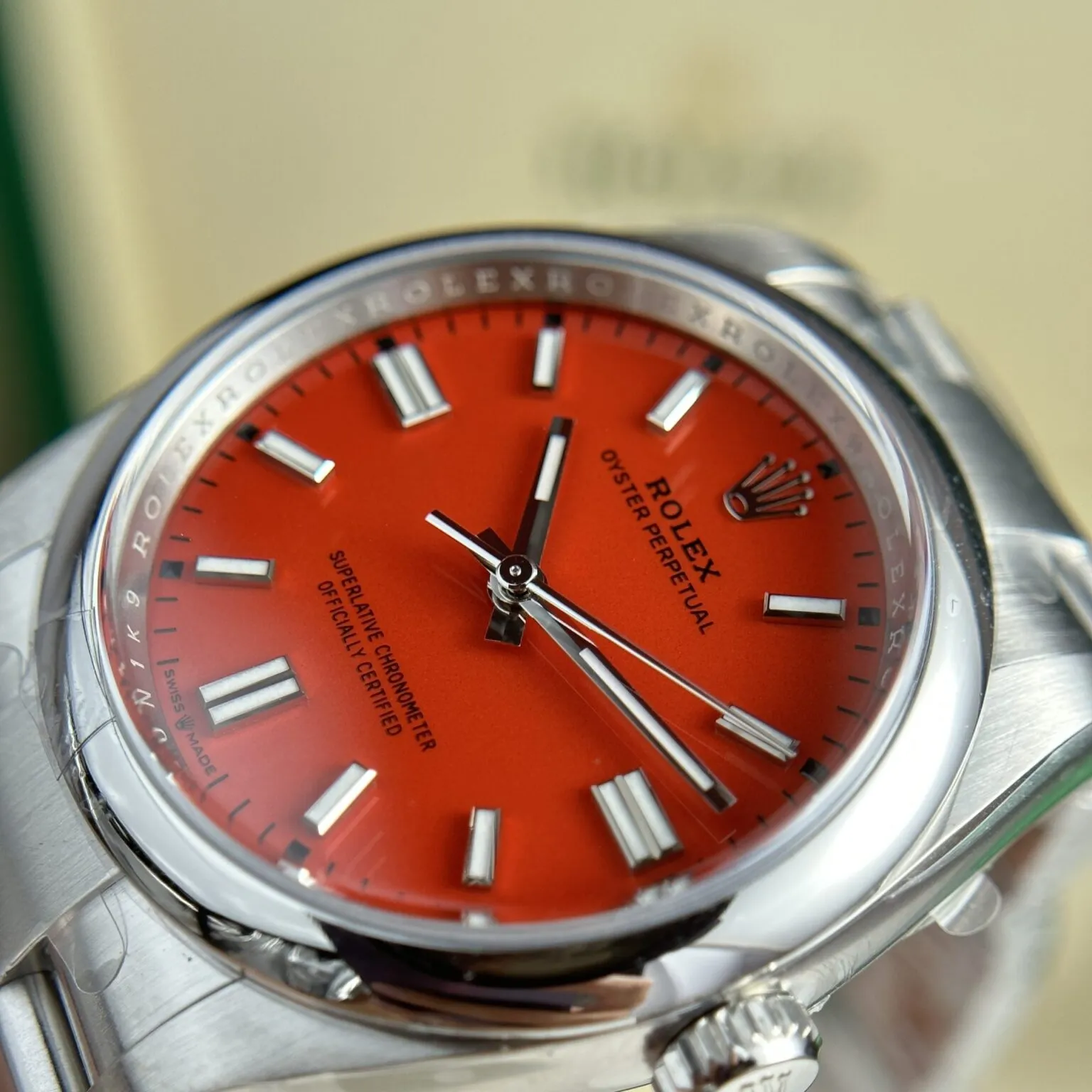 Oyster Perpetual Rot Zifferblatt Oyster Armband