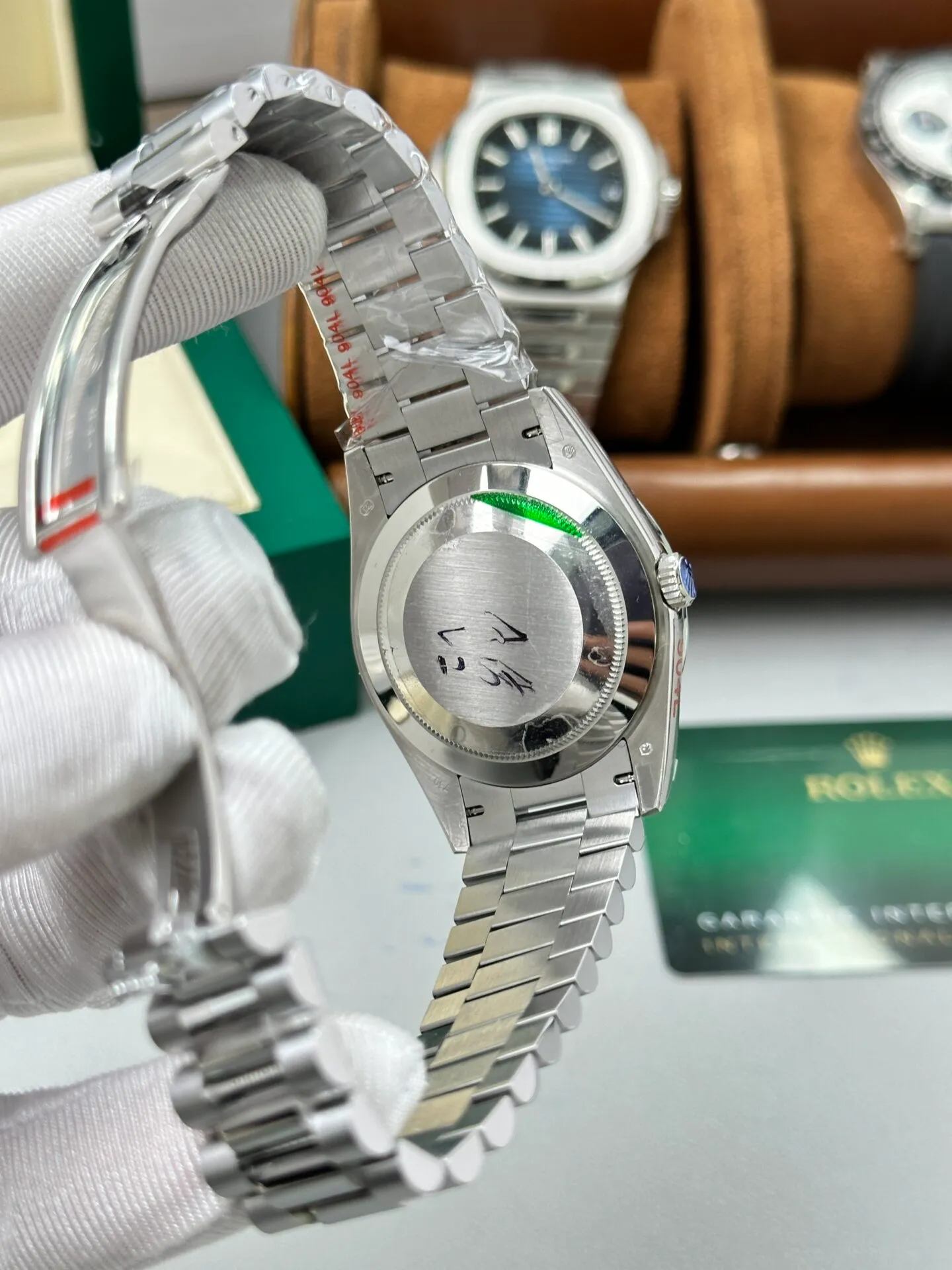 Day-Date schwarzes Zifferblatt Geriffelt Lünette Presidential Armband