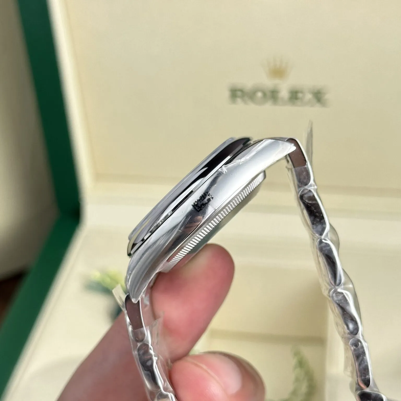 Oyster Perpetual blues Zifferblatt Oyster Armband