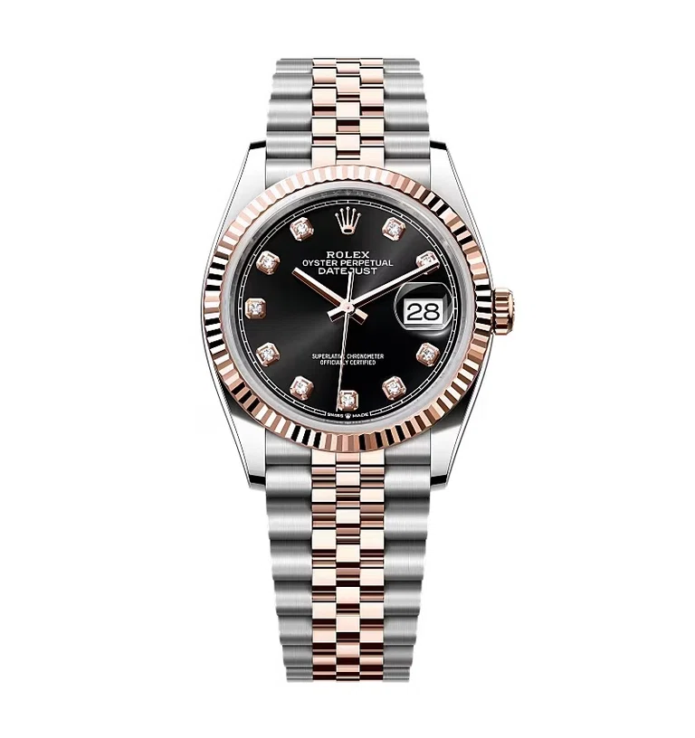 Rolex Datejust schwarzes Zifferblatt mit Diamantbesatz 126231-0019 36 mm