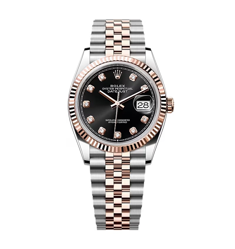 Rolex Datejust schwarzes Zifferblatt mit Diamantbesatz 126231-0019 36 mm