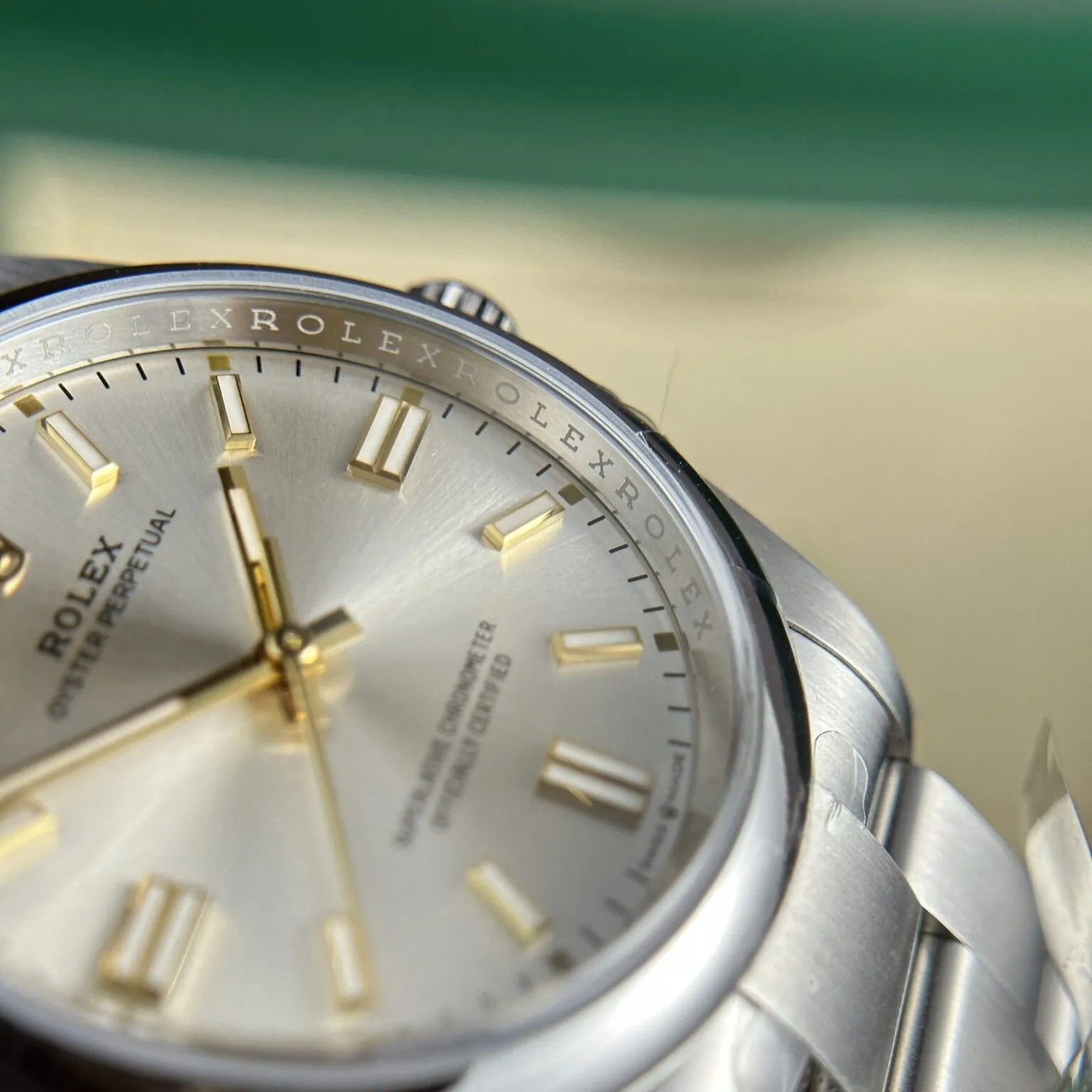 Oyster Perpetual silberfarbenes Zifferblatt Oyster Armband