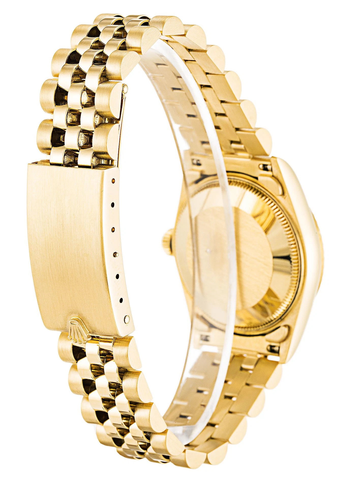 Datejust in mittlerer Größe champagnerfarbenes Zifferblatt 68278 Schrägansicht