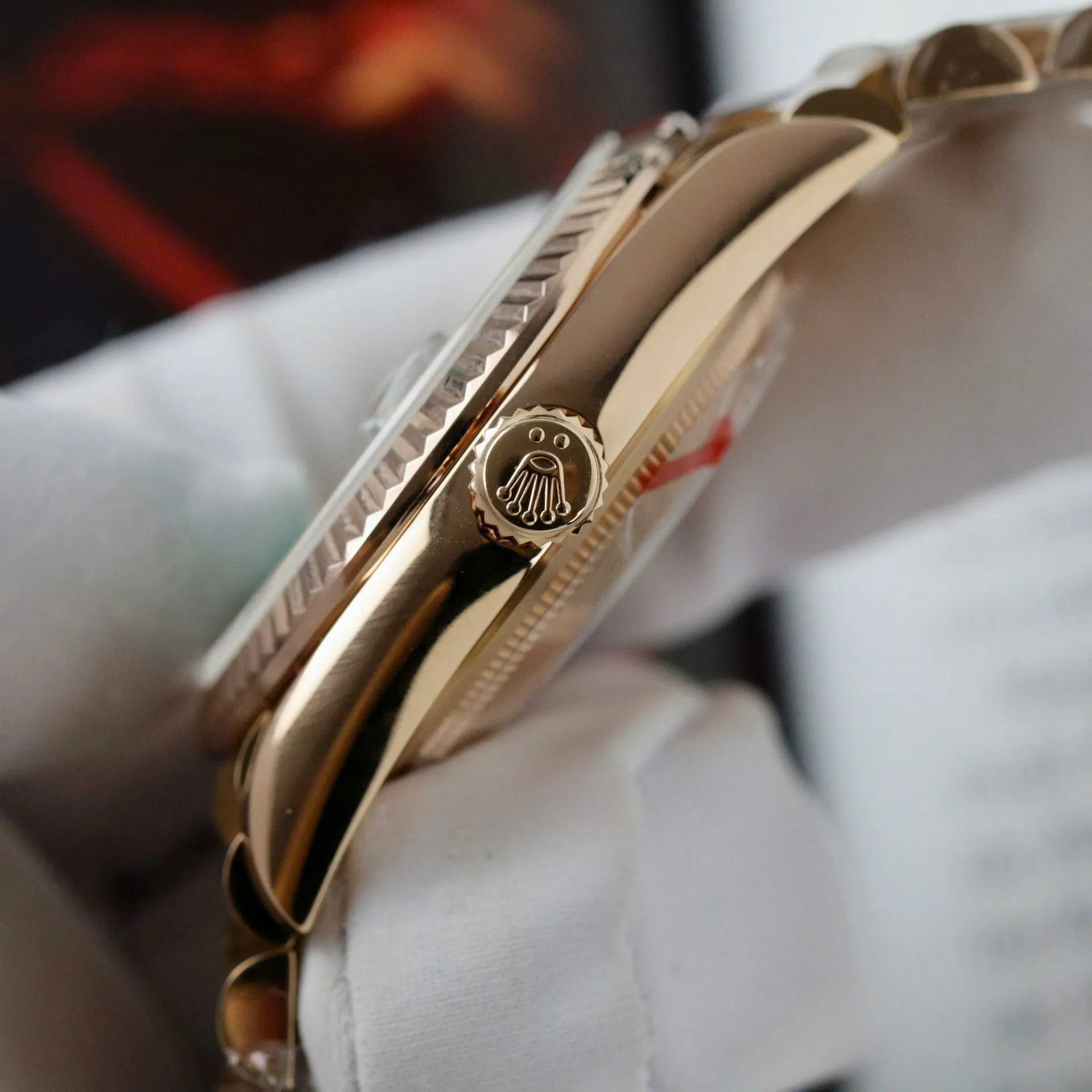 Day-Date Türkis Zifferblatt mit Diamantbesatz Geriffelt Rosé Presidential Armband
