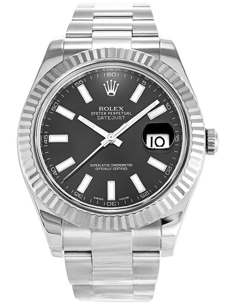 Datejust schwarzes Zifferblatt 116334