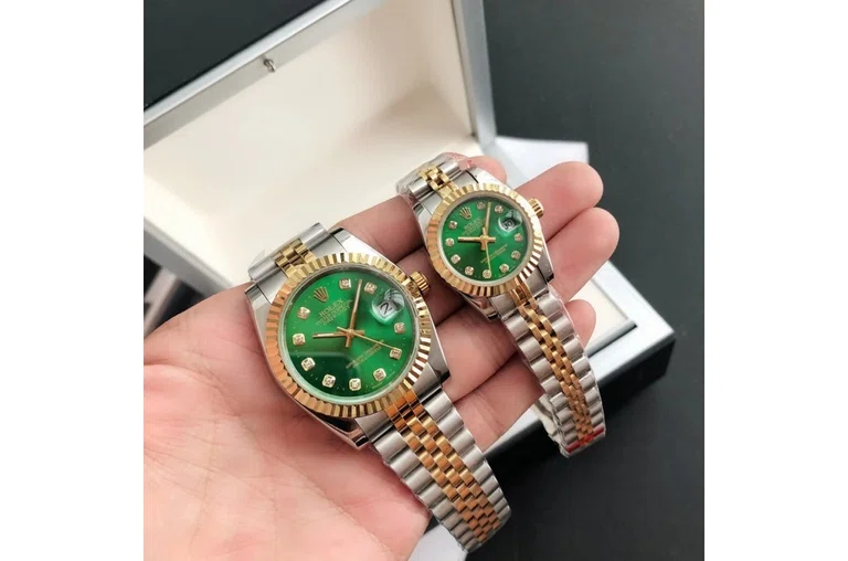 Datejust Roségold/Edelstahl Jubilee Grün/Zifferblatt