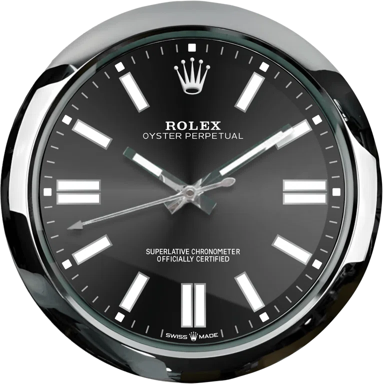 Wanduhr – OYSTER PERPETUAL Schwarz