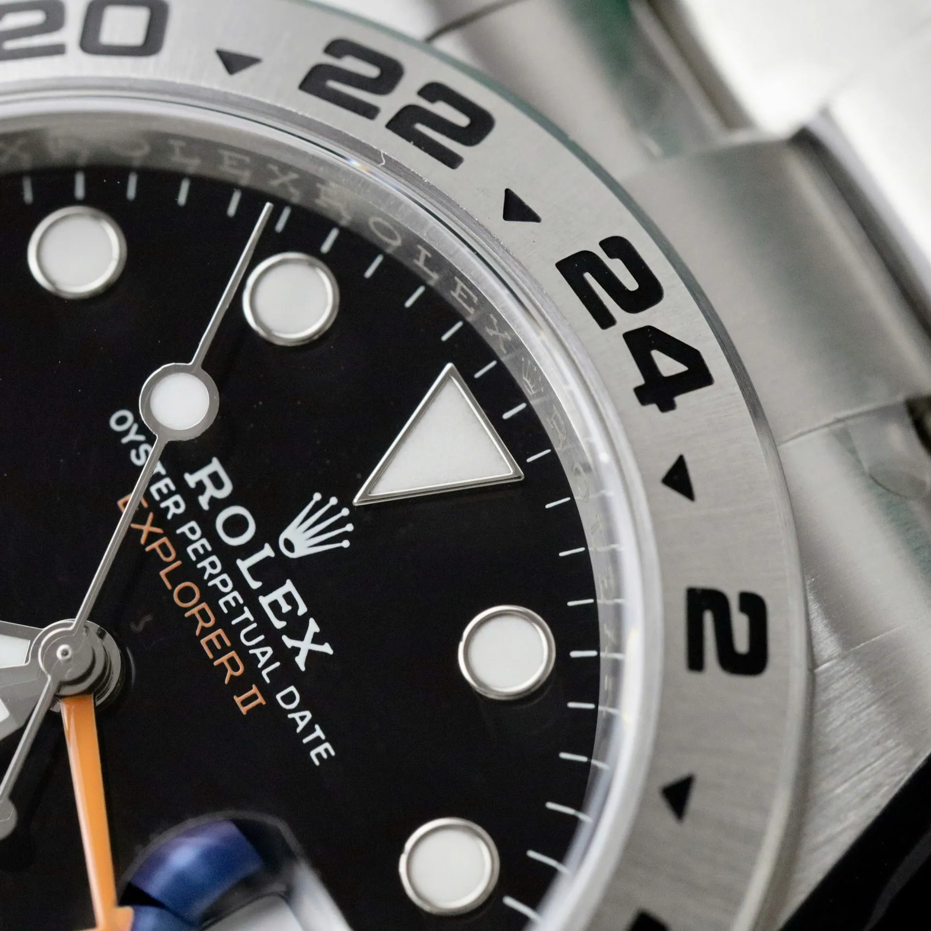 Explorer II schwarzes Zifferblatt Oyster Armband