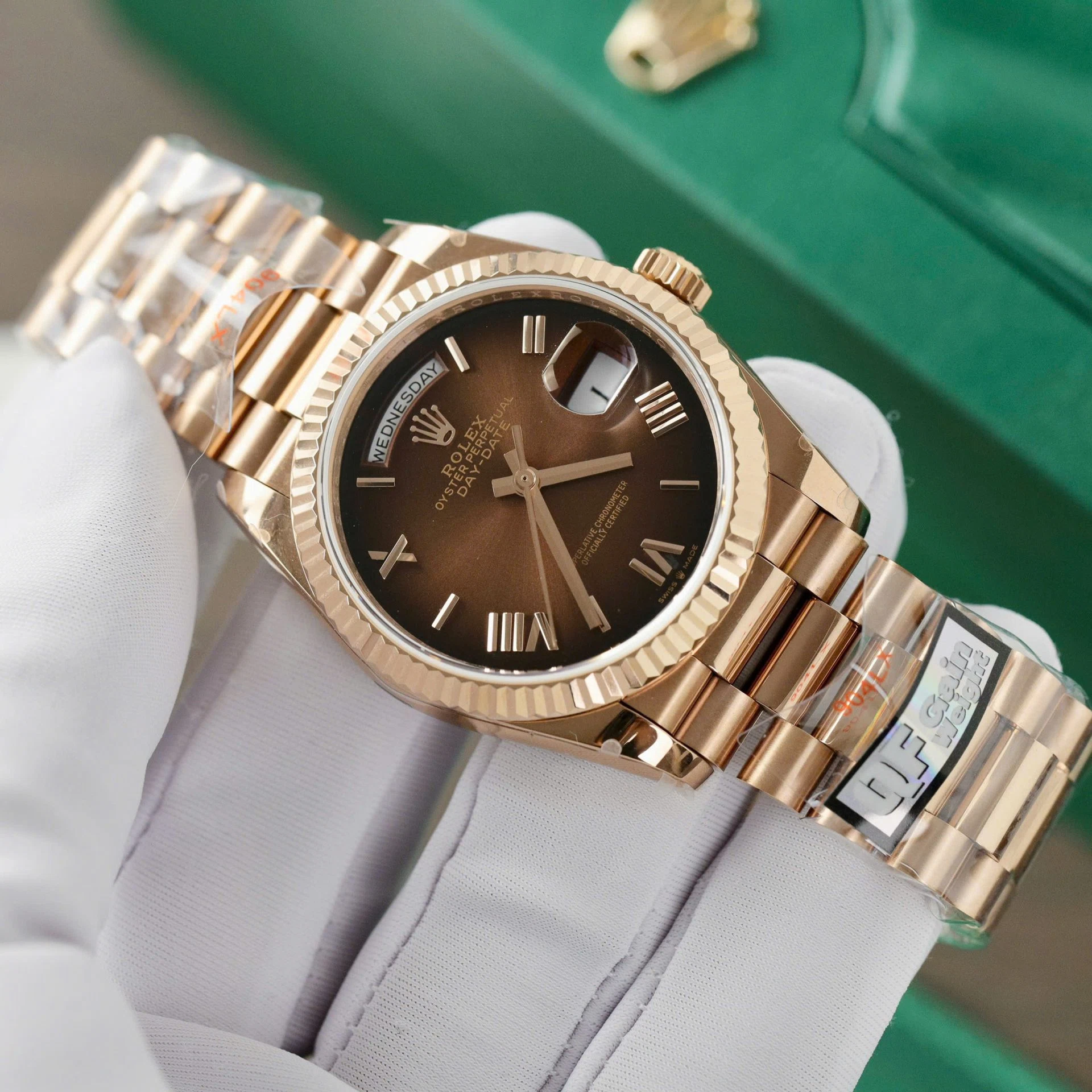 Rolex Day-Date Braun Ombré Zifferblatt 128235-0075 36 mm – Superclone – Bild 3