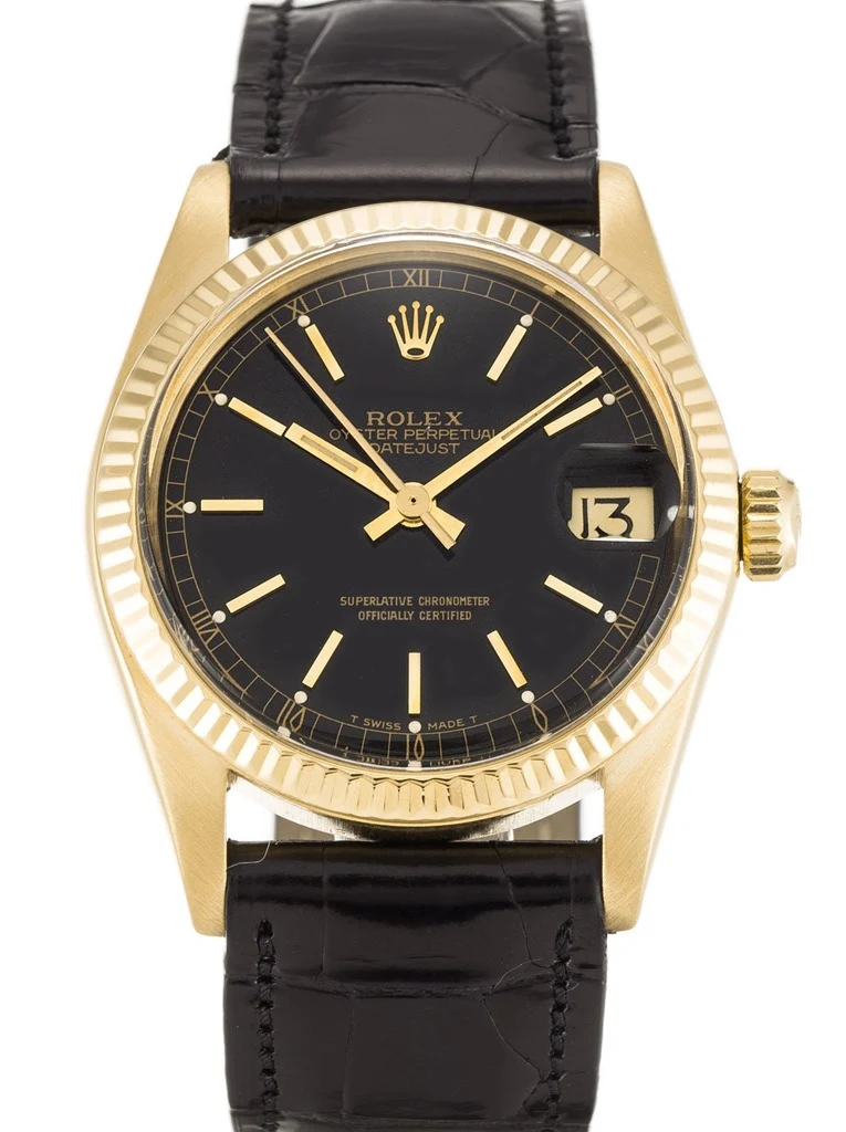 Datejust in mittlerer Größe schwarzes Zifferblatt 6827