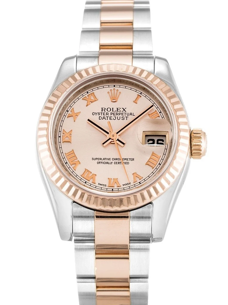 Lady-Datejust roséfarbenes Zifferblatt 179171