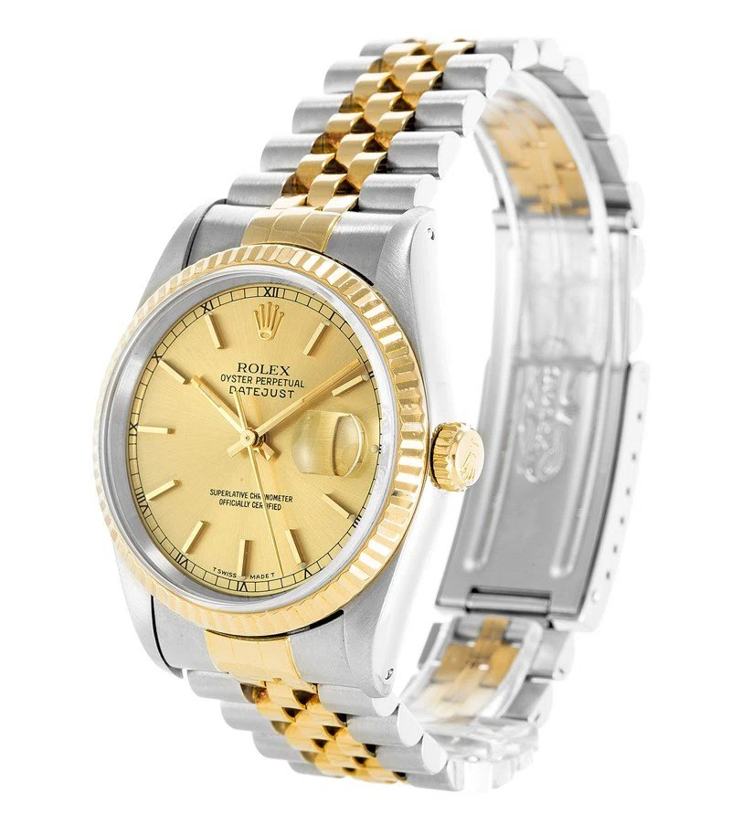 Datejust goldfarbenes Zifferblatt 16233 Perspektivansicht