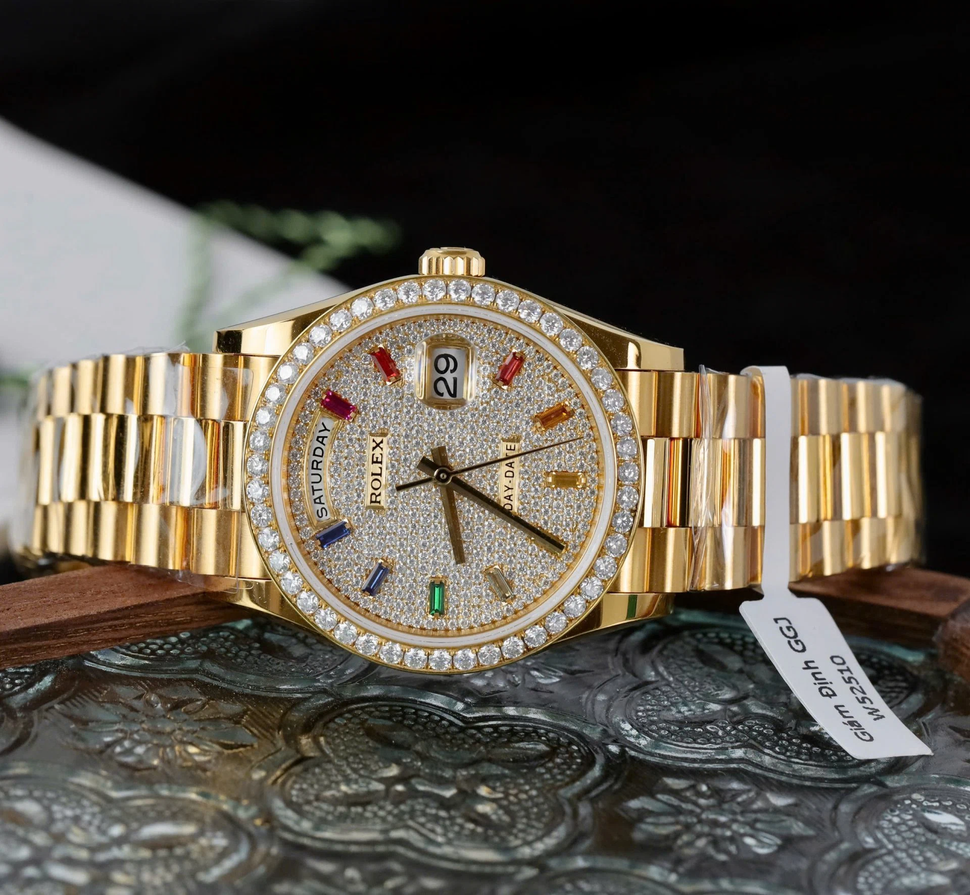 Rolex Day-Date mit Diamantbesatz-Pavé Zifferblatt 128348rbr-0030 36 mm – Superclone – Bild 3