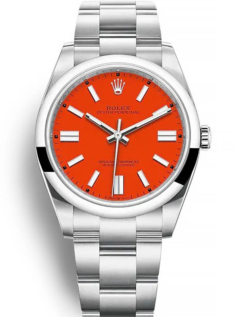 Oyster Perpetual Lady korallenrotes Zifferblatt 126000