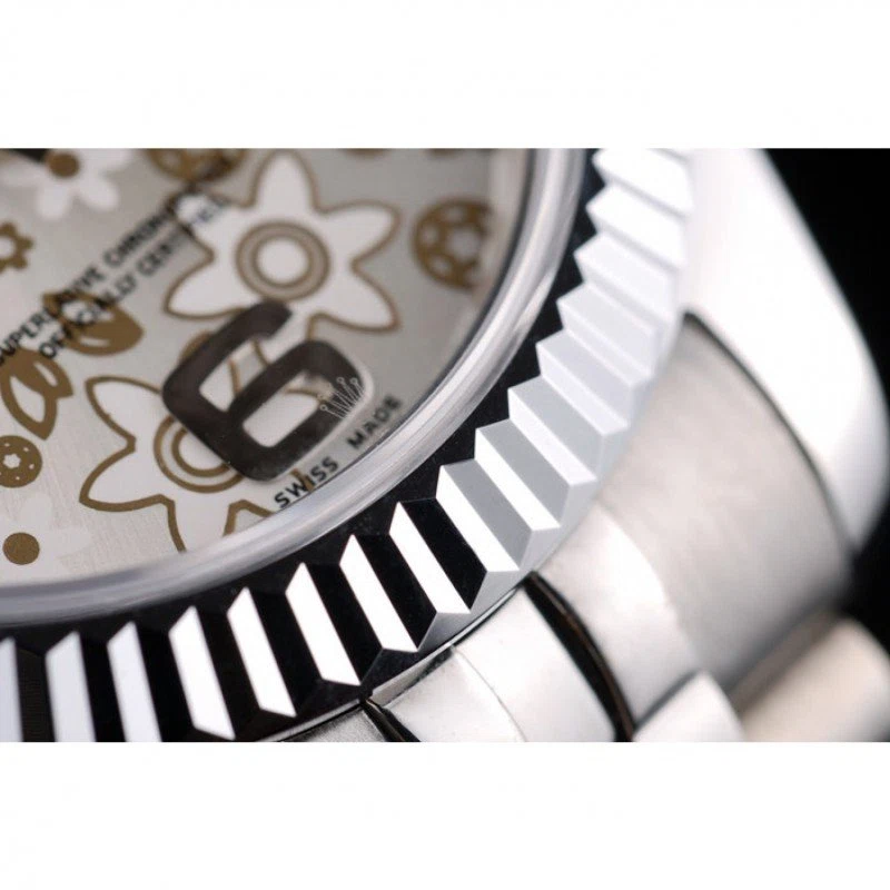 Datejust silberfarbenes Zifferblatt 41983 Optisches Detail