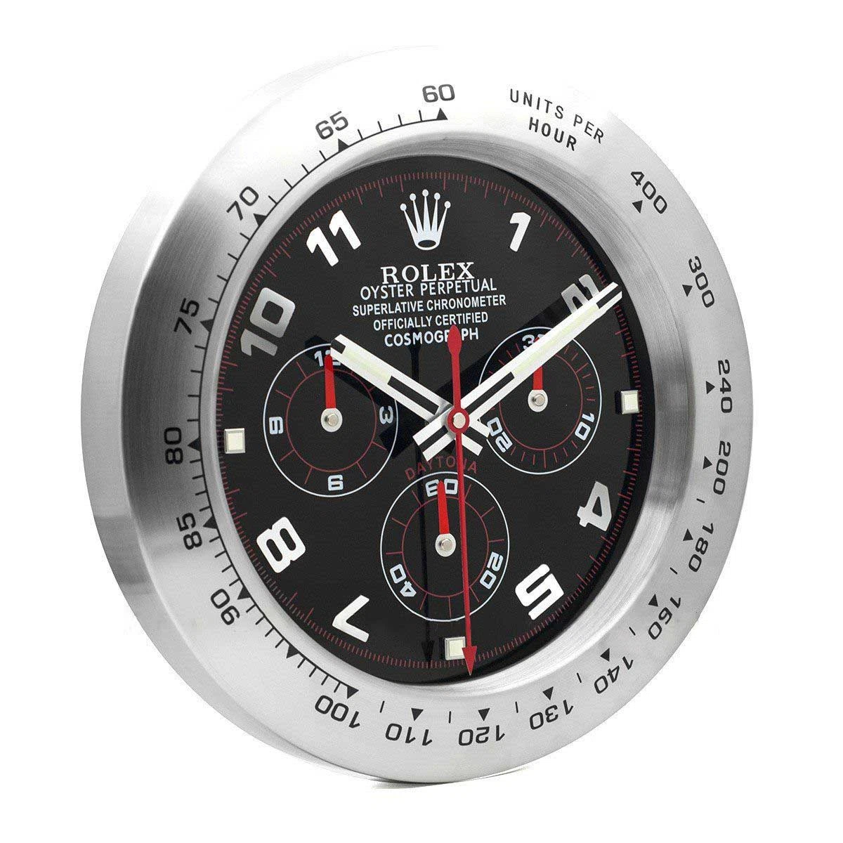 Wanduhr – DAYTONA Schwarz/Silber