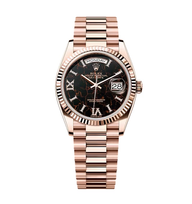 Rolex Day-Date Eisenkiesel Zifferblatt mit Diamantbesatz 128235-0041 36 mm – Superclone