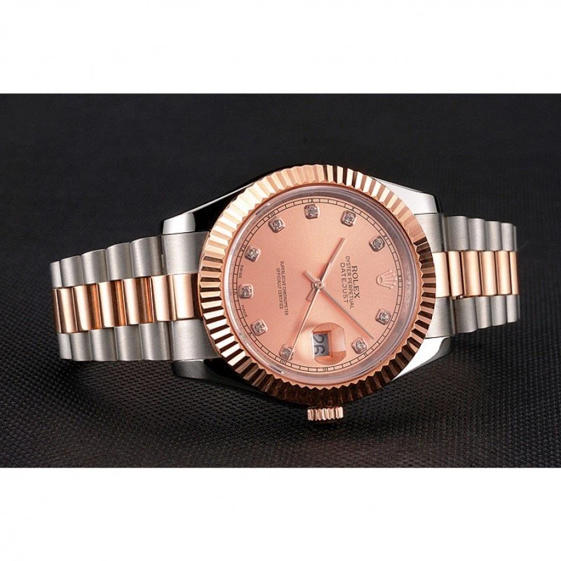 Superclone Datejust roségoldfarbenes Zifferblatt REP016816 Nahaufnahme