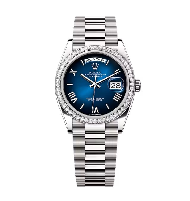 Rolex Day-Date Blau Ombré Zifferblatt 128349rbr-0047 36 mm – Superclone
