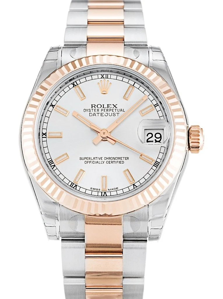 Datejust in mittlerer Größe silberfarbenes Zifferblatt 178271