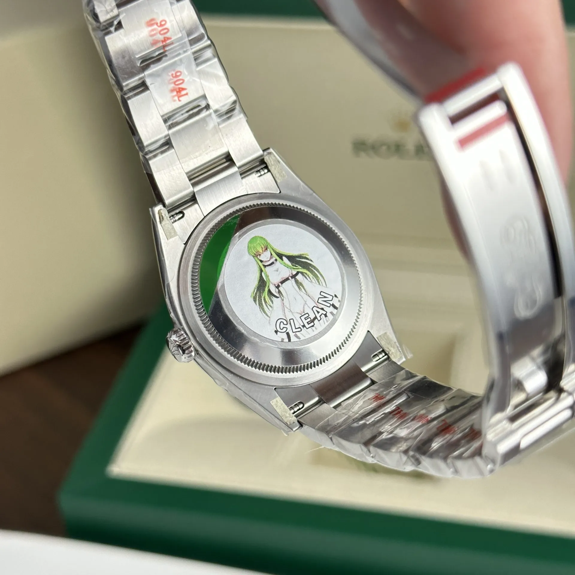 Oyster Perpetual grünes Zifferblatt Oyster Armband
