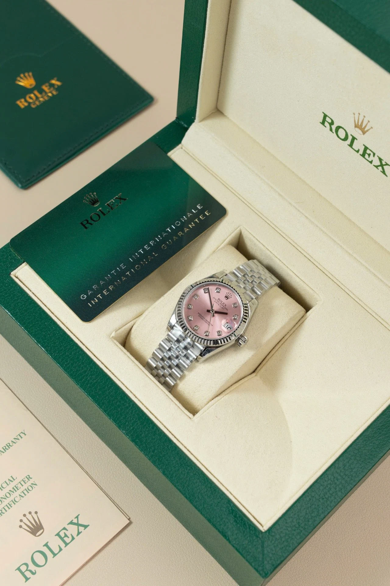 Rolex Datejust rosafarbenes Zifferblatt mit Diamantbesatz 278274-0032 31 mm – Bild 5