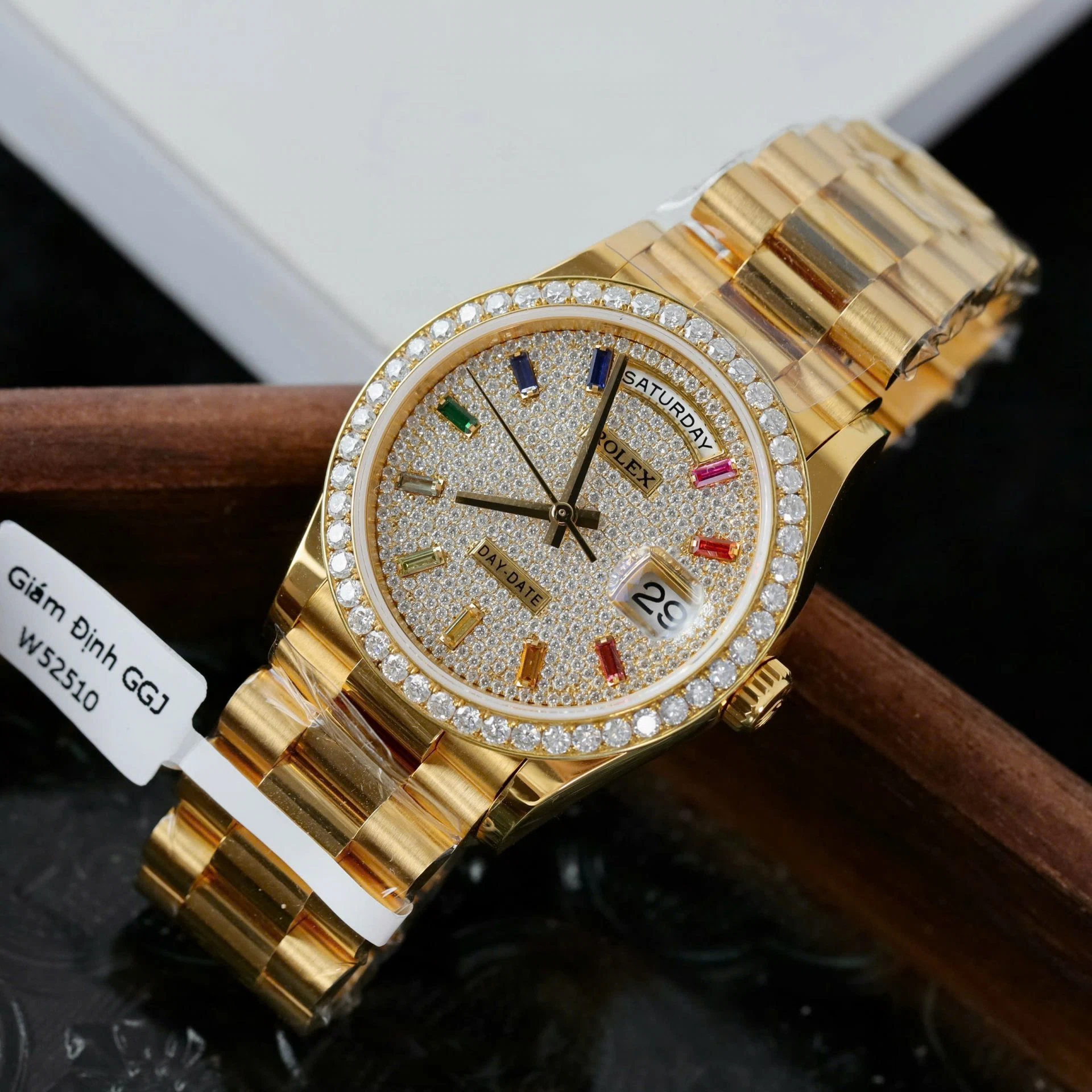 Rolex Day-Date mit Diamantbesatz-Pavé Zifferblatt 128348rbr-0030 36 mm – Superclone – Bild 2