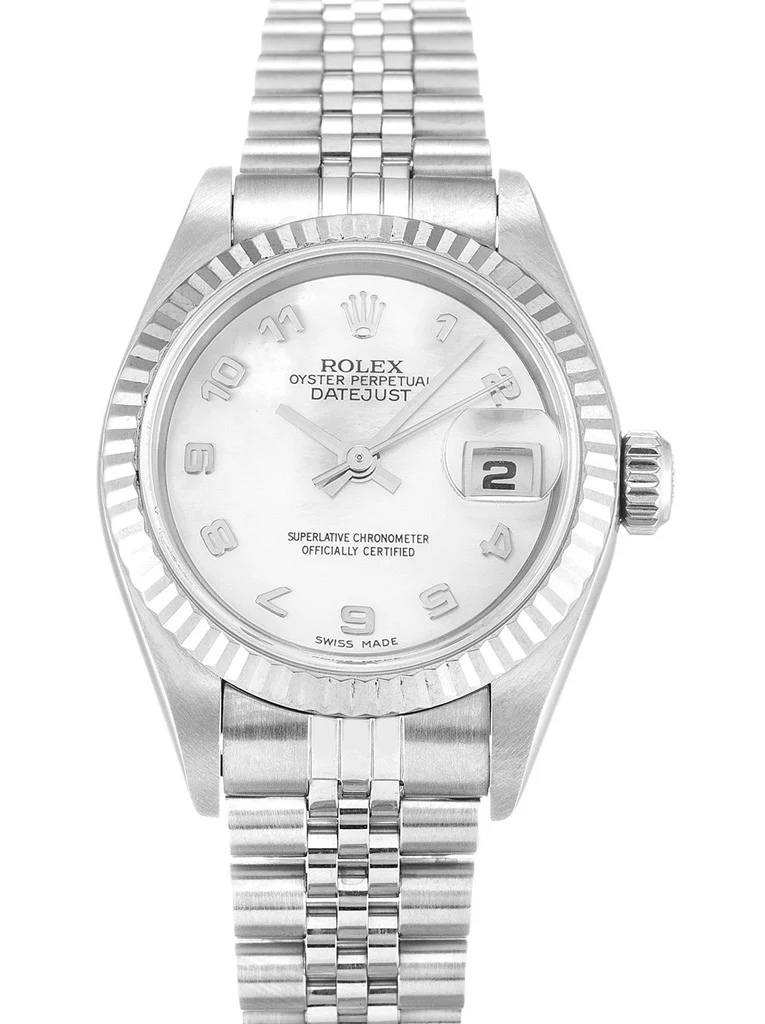 Lady-Datejust Perlmutt - weißes Zifferblatt 79174