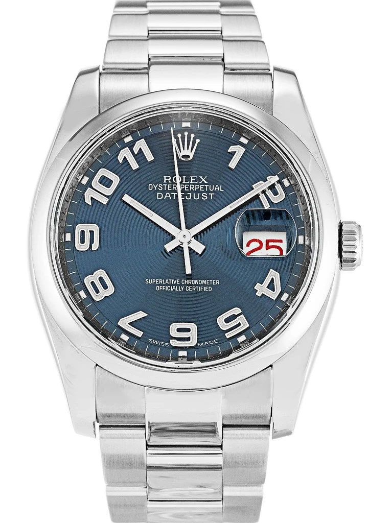 Datejust blaues mit konzentrischem Muster Zifferblatt 116200