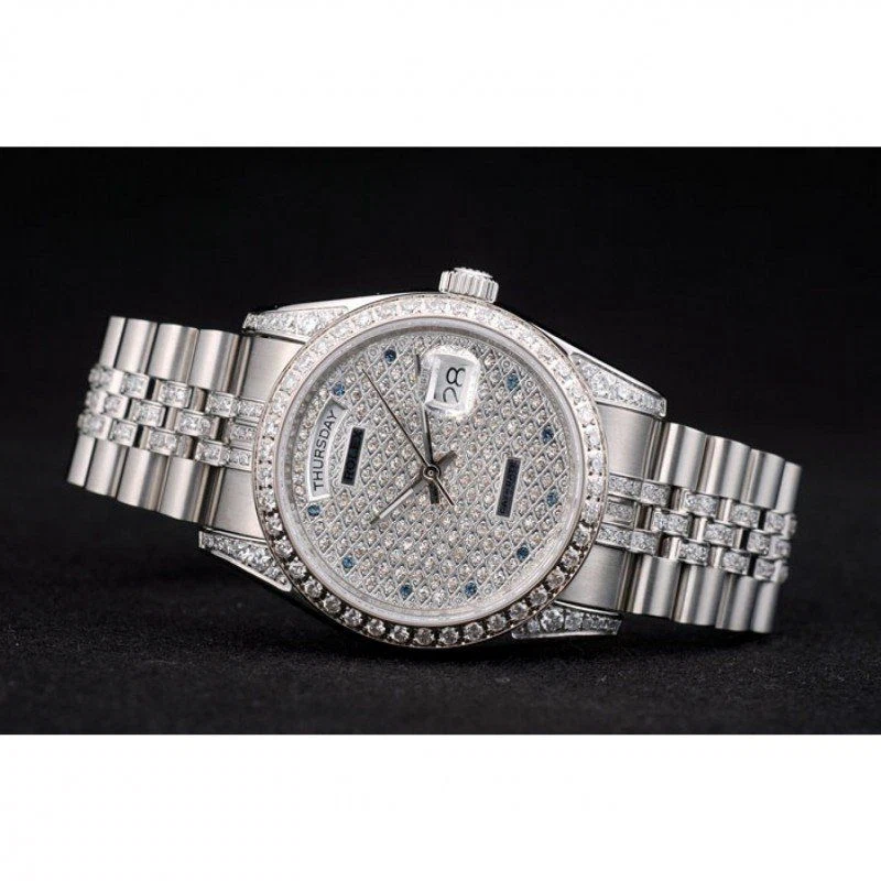 Day-Date Zifferblatt mit Diamantbesatz 41985 Designdetail