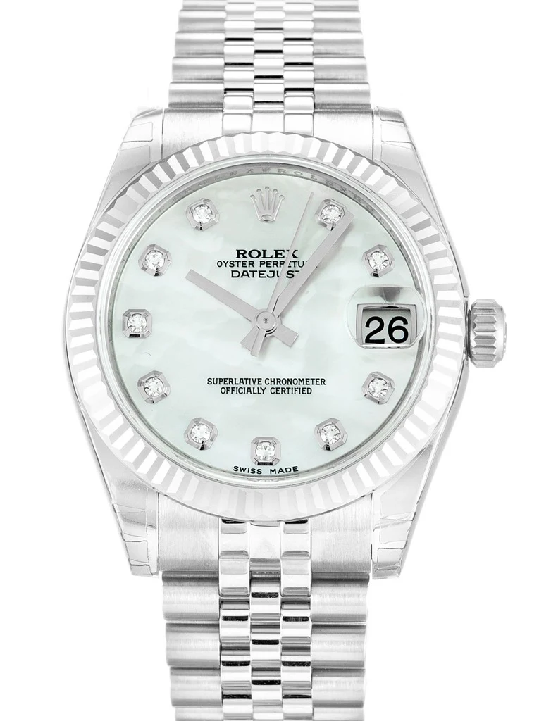 Lady-Datejust Perlmutt - weißes Zifferblatt 178274