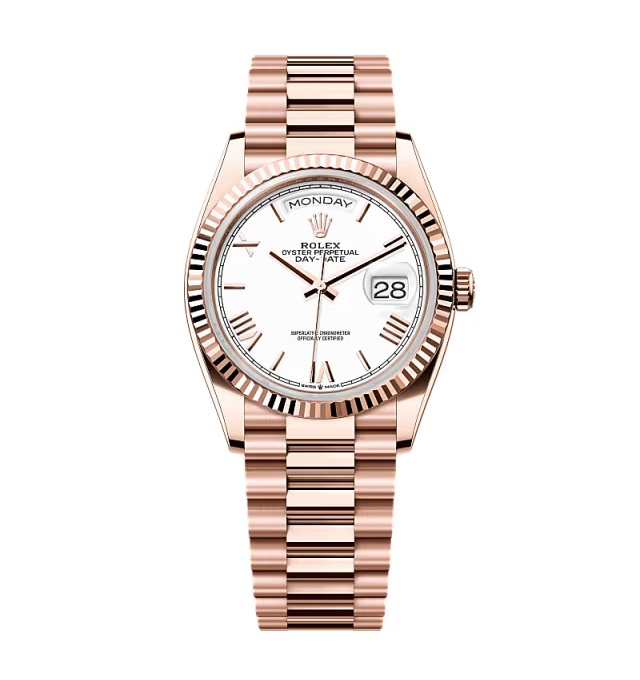 Rolex Day-Date weißes Zifferblatt 128235-0070 36 mm – Superclone