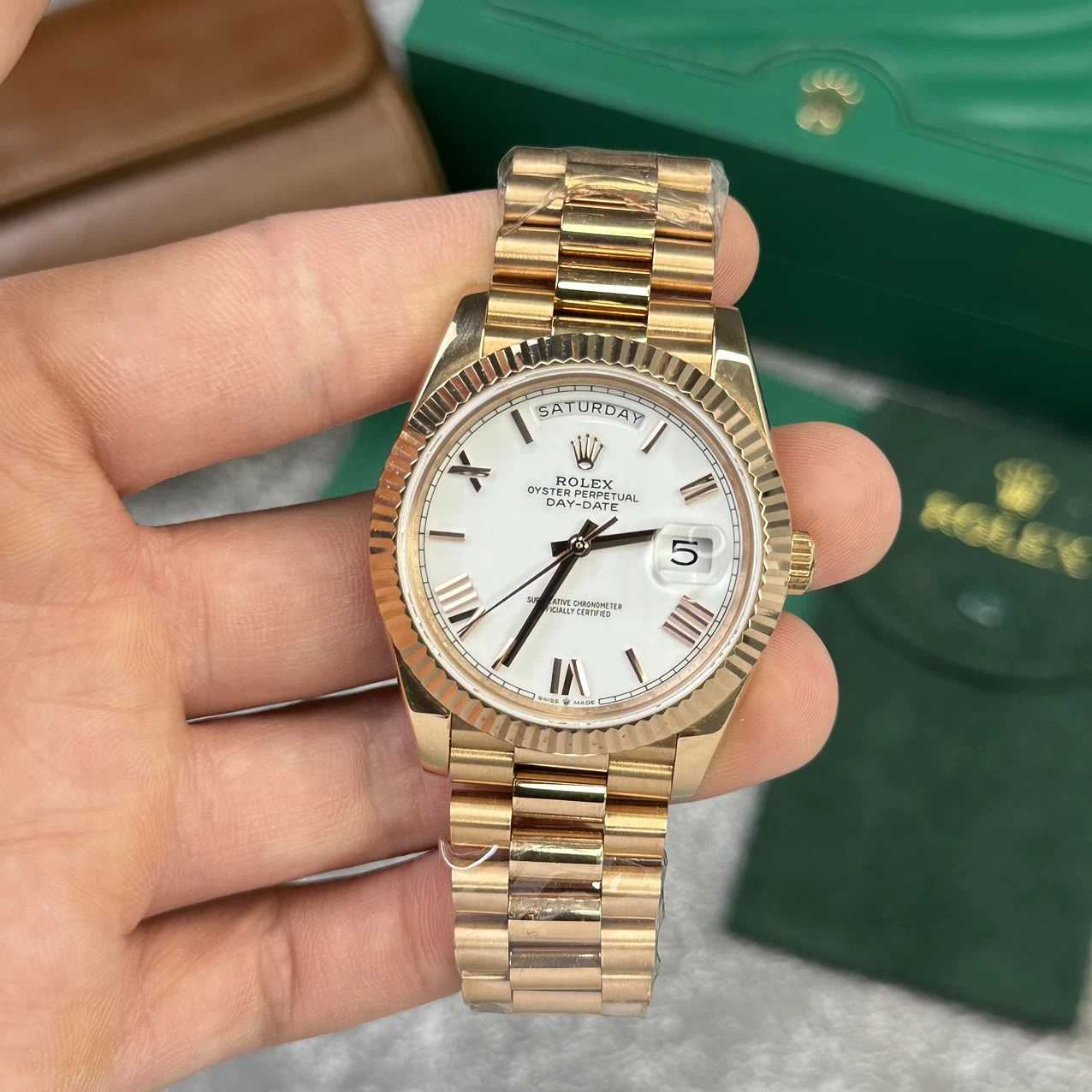 Rolex Day-Date weißes Zifferblatt 128238-0113 36 mm – Superclone – Bild 2