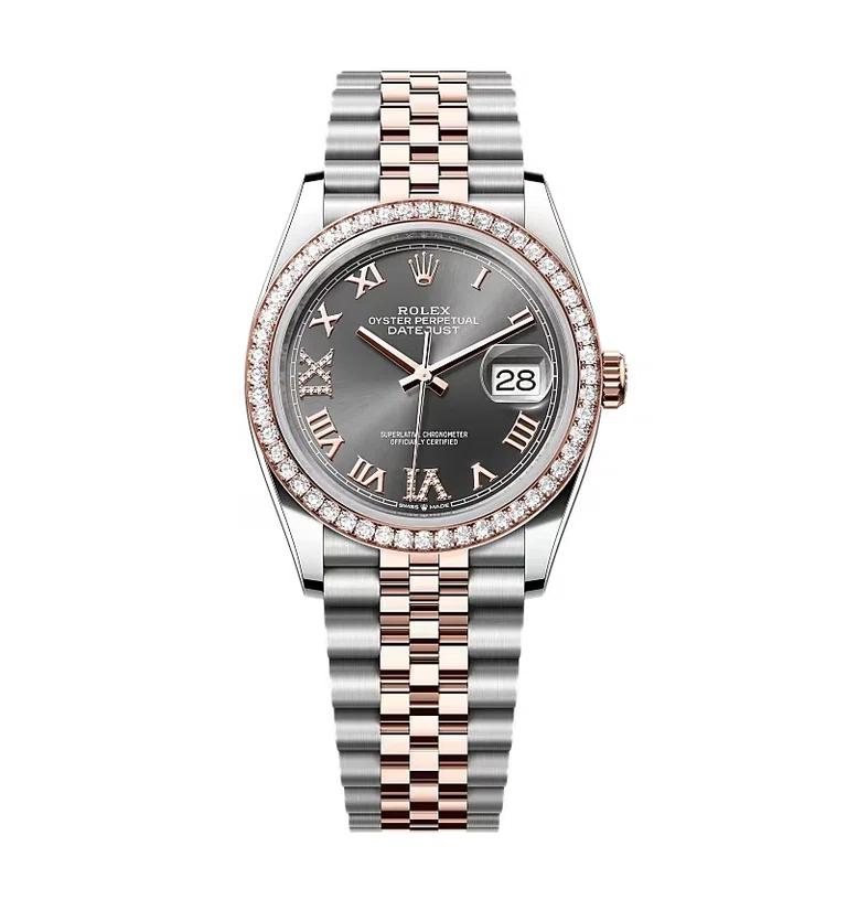 Rolex Datejust schiefergraues Zifferblatt mit Diamantbesatz 126281RBR-0011 36 mm