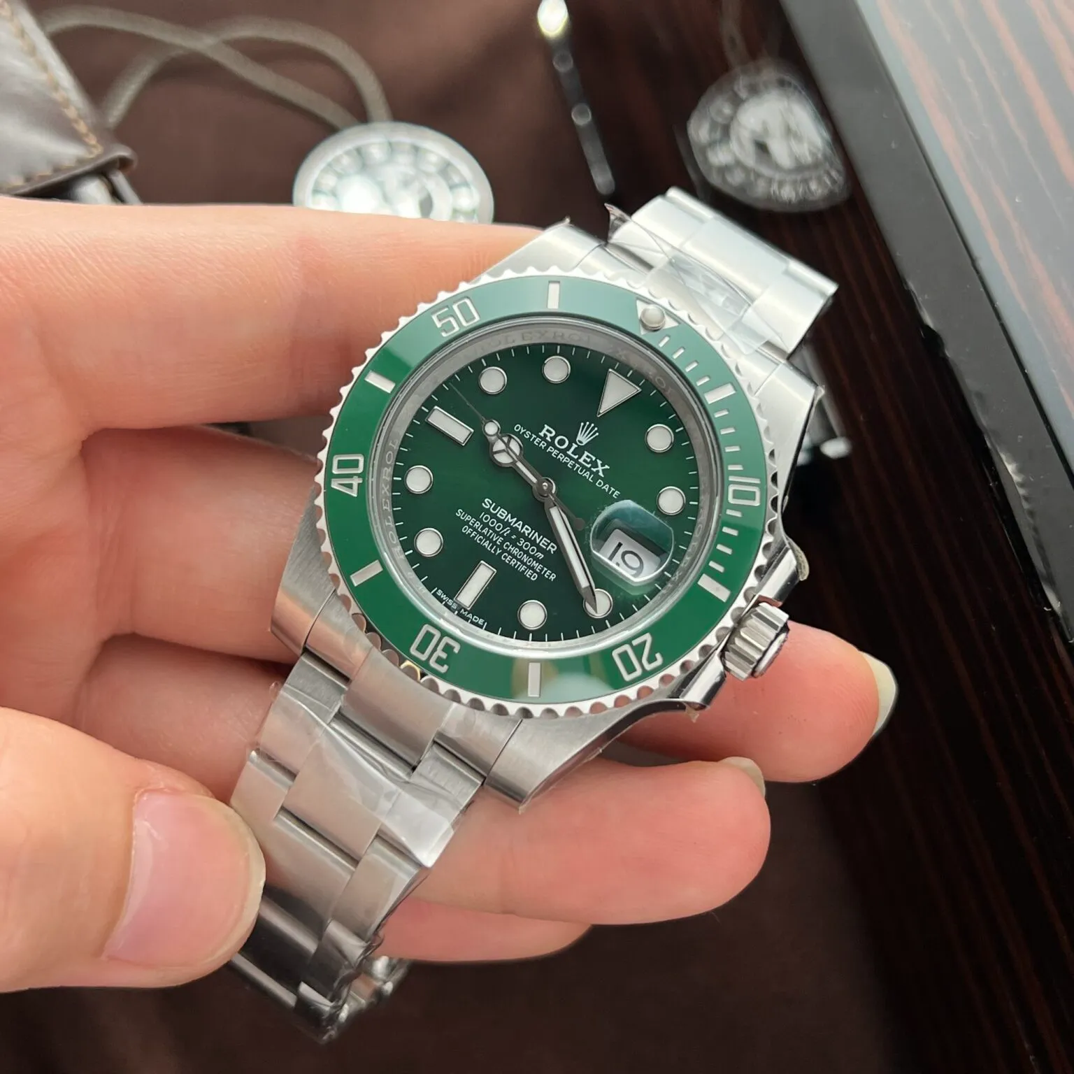 Submariner Hulk grünes Zifferblatt Grün Lünette