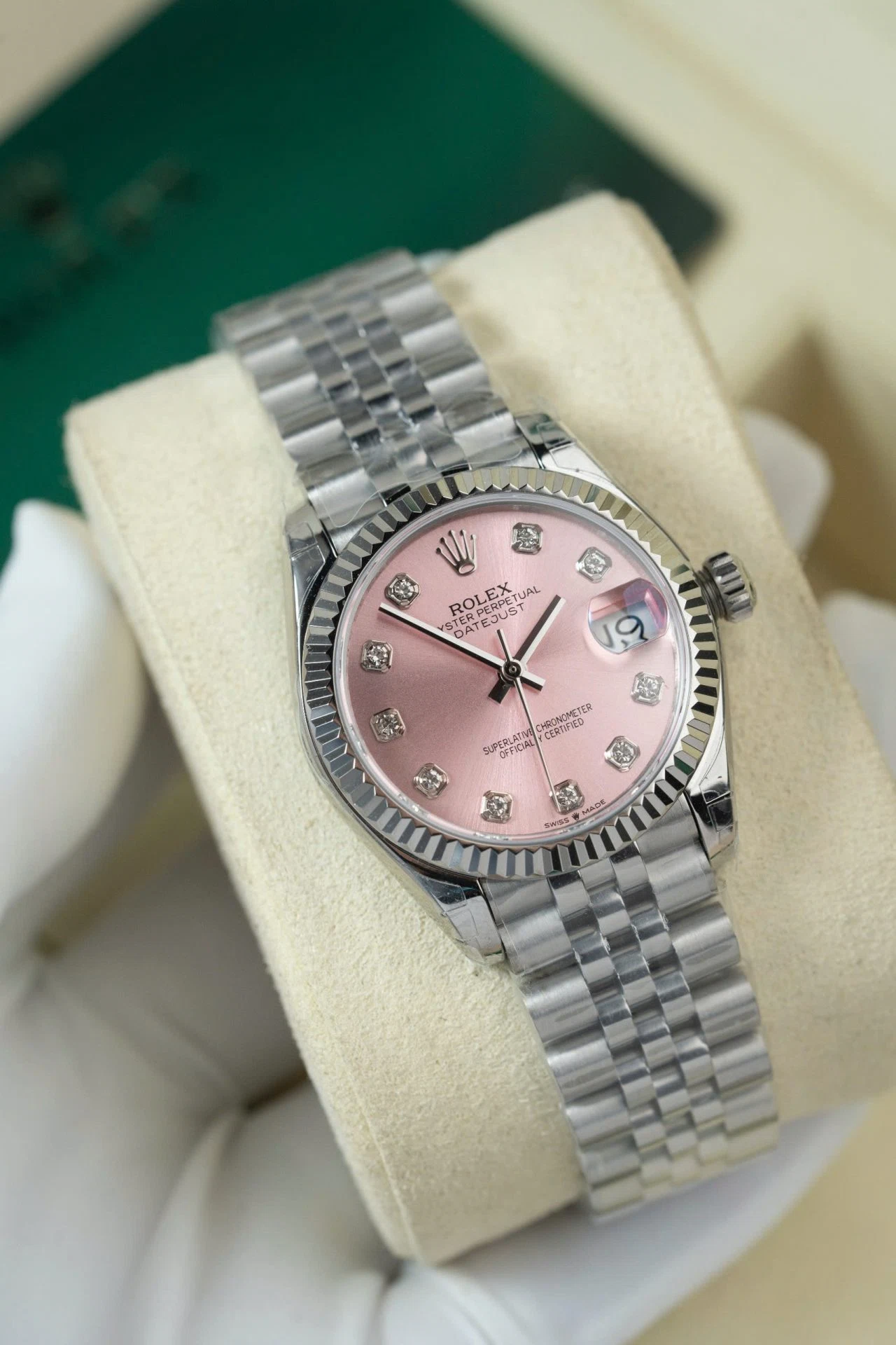 Rolex Datejust rosafarbenes Zifferblatt mit Diamantbesatz 278274-0032 31 mm – Bild 3